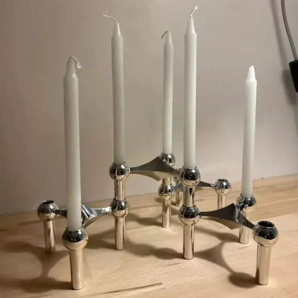 Modular Metal Candle Holder Interconnectable Geometric Candelabra