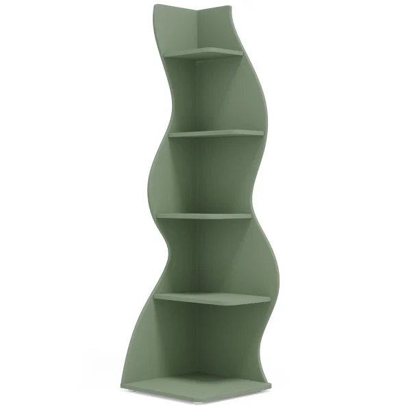 Corner Shelf, Modern 5-Tier Wall Corner Bookshelf, Stylish Corner Small Bookcase Storage Rack Plant Stand